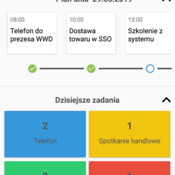 plan dnia i zadania w aplikacji mobilnej