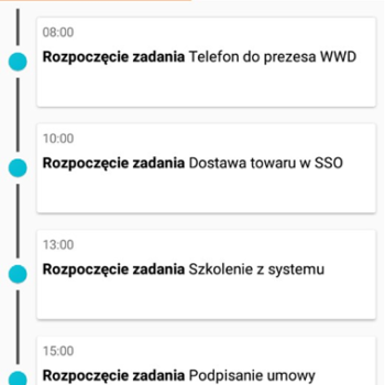 plan dnia w aplikacji